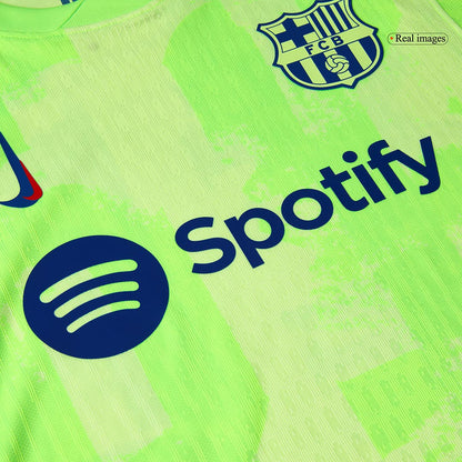 LAMINE YAMAL #19 Barcelona Third Away Authentic Soccer Jersey 2024/25- UCL¨Spotify Logo Without Text