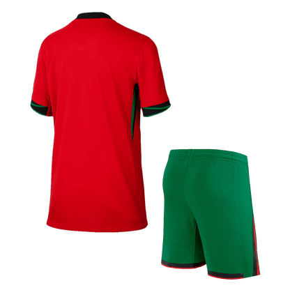 Kid's Portugal Home Soccer Jersey Kit(Jersey+Shorts) Euro 2024 