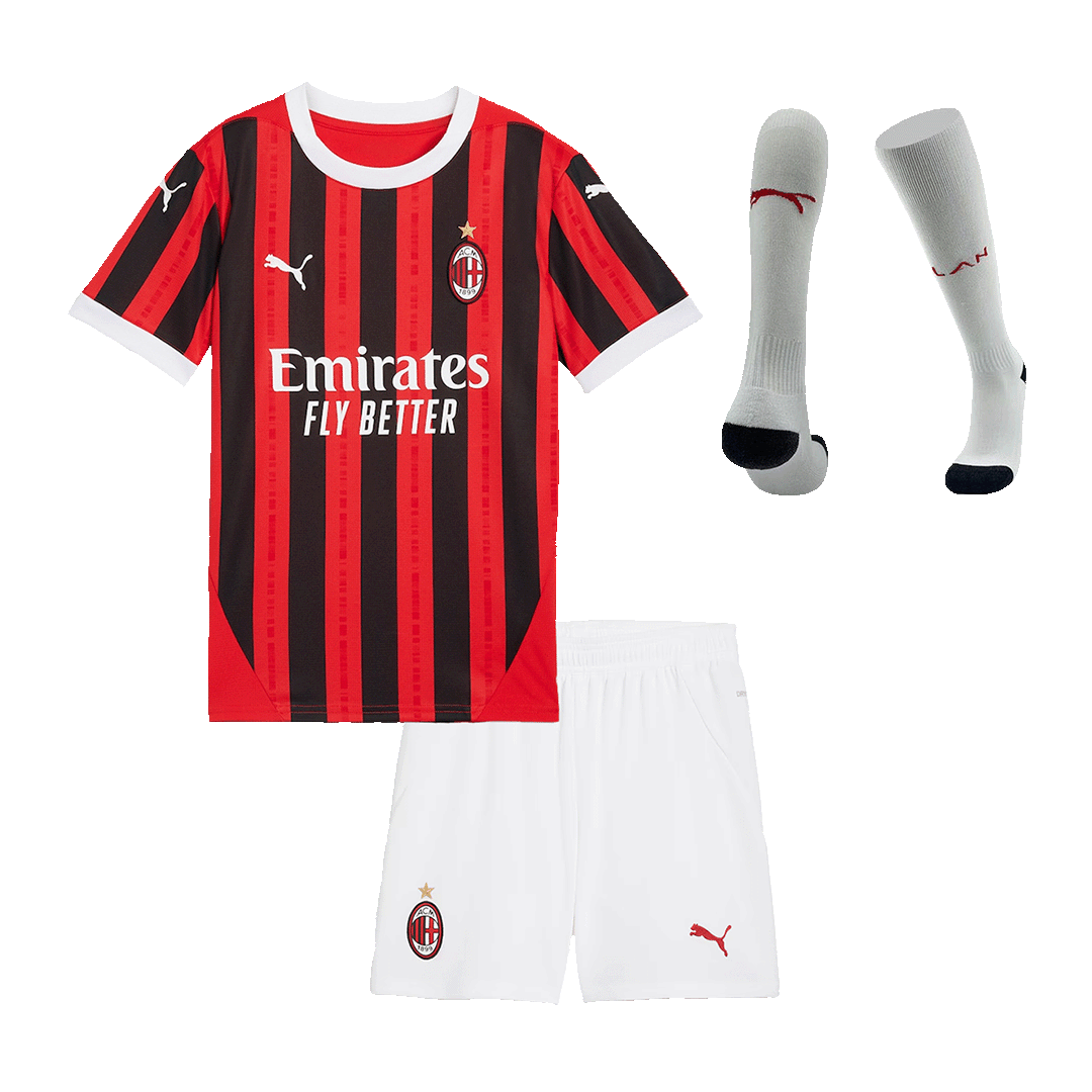 Gyerekeknek szóló AC Milan Hazai Labdarúgó Mez Teljes Készlet (Mez+Nadrág+Zokni) 2024/25