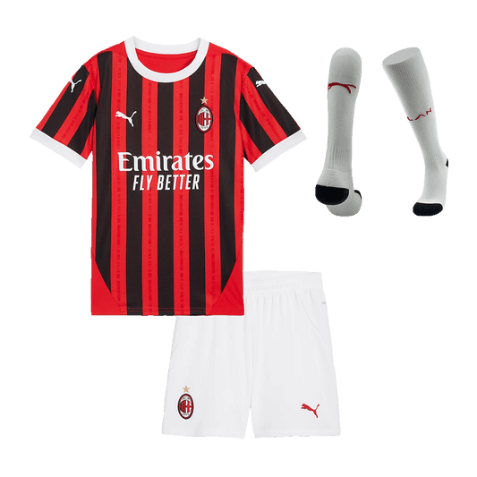 Gyerekeknek szóló AC Milan Hazai Labdarúgó Mez Teljes Készlet (Mez+Nadrág+Zokni) 2024/25