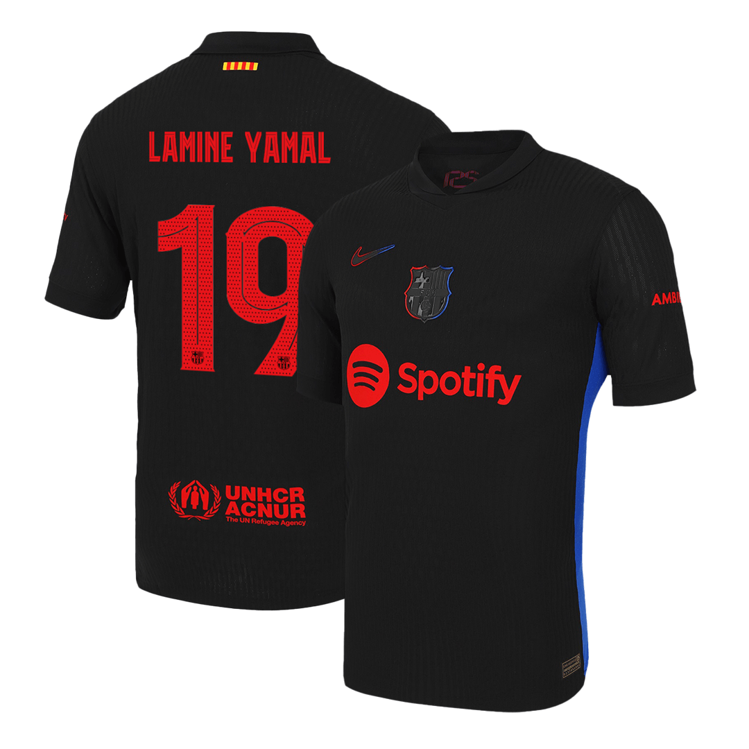 LAMINE YAMAL #19 Barcelona Idegenbeli Autentikus Foci Mez 2024/25 - UCL