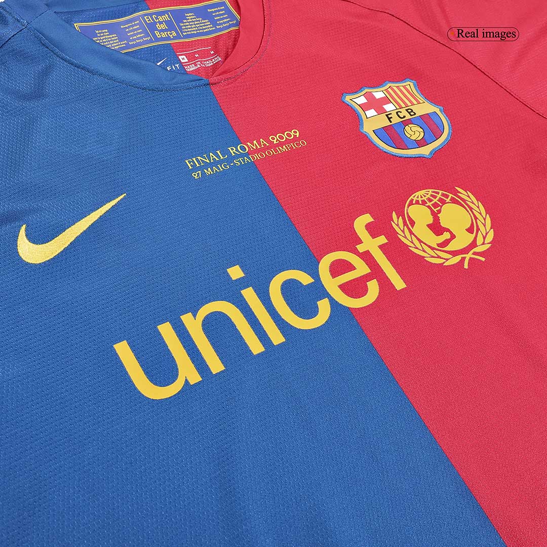 Vintage Focimez MESSI #10 Barcelona Hazai Hosszú Ujjú 2008/09 - Bajnokok Ligája Döntő