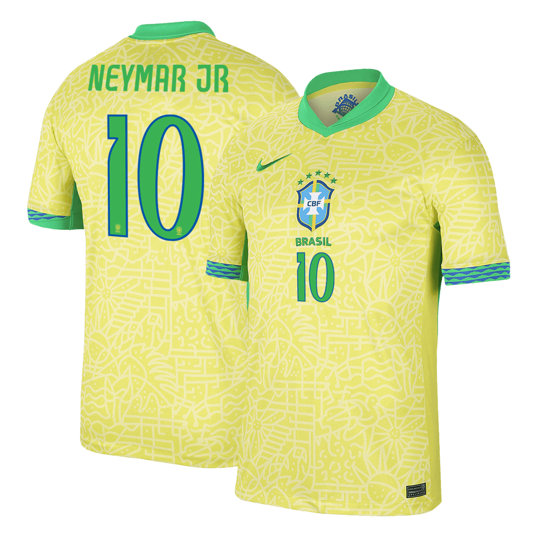 NEYMAR JR #10 Brazil Home Soccer Jersey 2024