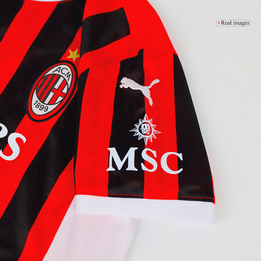 Kids AC Milan Home Soccer Jersey Kit (Jersey+Shorts) 2024/25