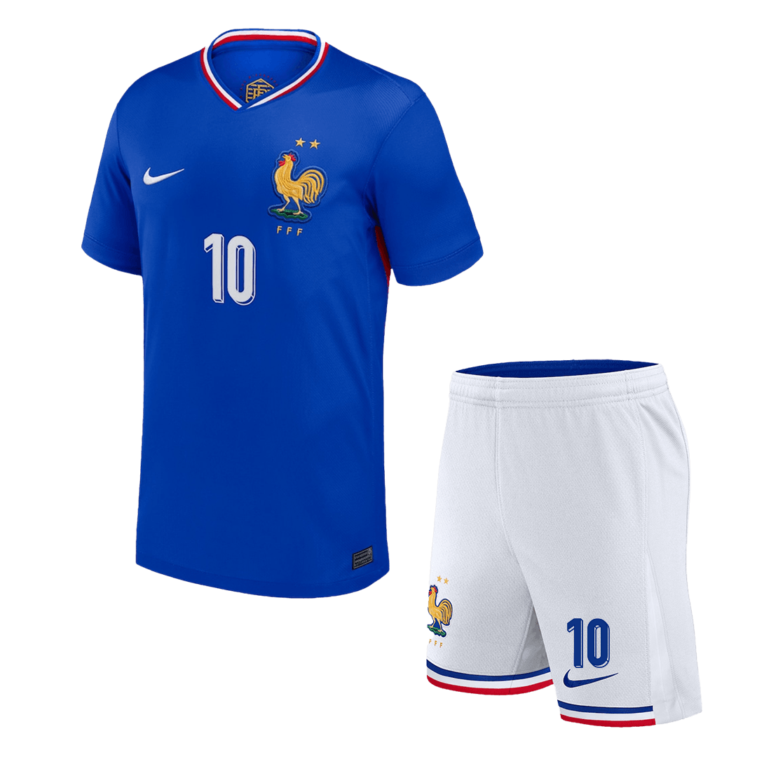 MBAPPE #10 France Home Kids Soccer Jerseys Kit EURO 2024 