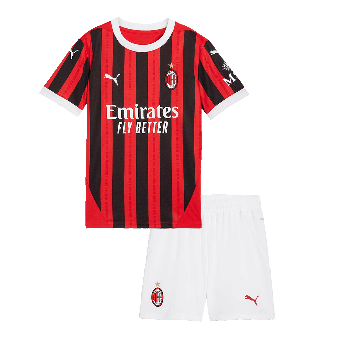 Kids AC Milan Home Soccer Jersey Kit (Jersey+Shorts) 2024/25