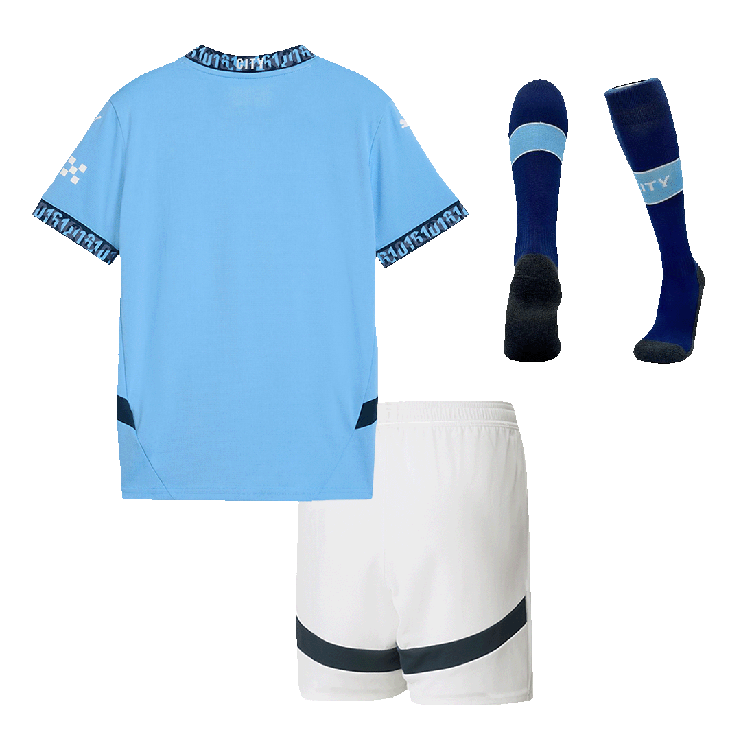 Kid's Manchester City Home Football Shirt Kit(Shirt+Shorts+Socks) 2024/25 Football Kit UK