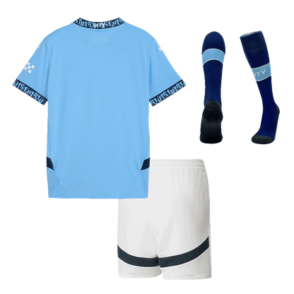 Kid's Manchester City Home Football Shirt Kit(Shirt+Shorts+Socks) 2024/25 Football Kit UK