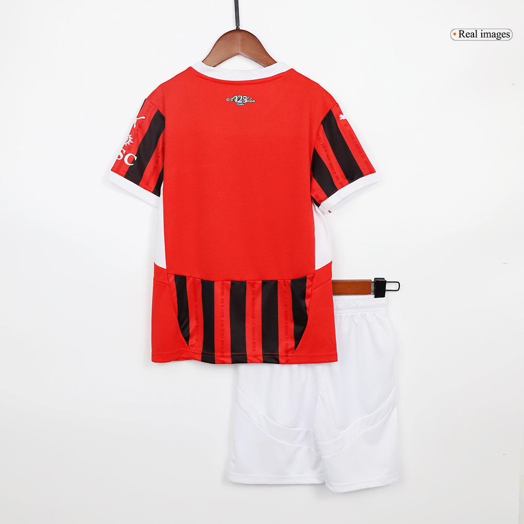 Kids AC Milan Home Soccer Jersey Kit (Jersey+Shorts) 2024/25