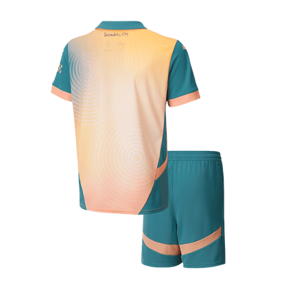 Kid's Manchester City Fourth Away 'Definitely City' Football Shirt Kit (Shirt+Shorts) 2024/25 Football Kit UK