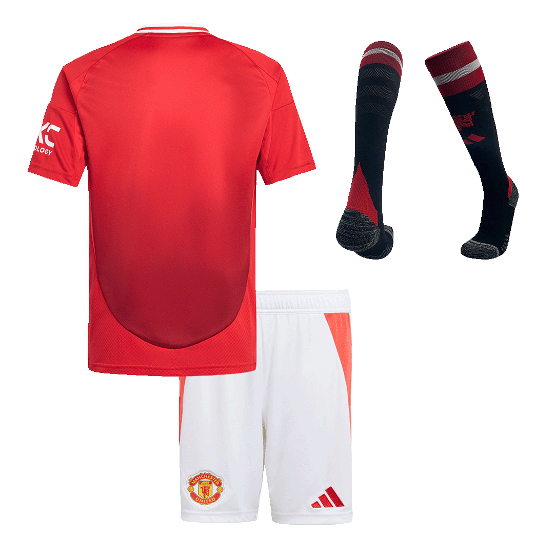 Kid's Manchester United Home Football Shirt Kit (Shirt+Shorts+Socks) 2024/25 Football Kit UK