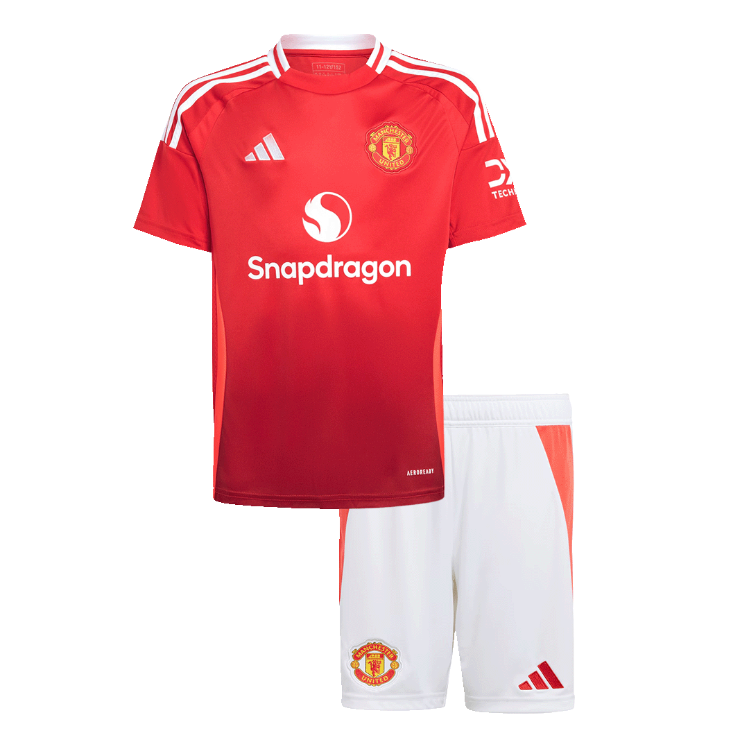 Kid's Manchester United Home Football Shirt (Shirt+Shorts) 2024/25 Football Kit UK