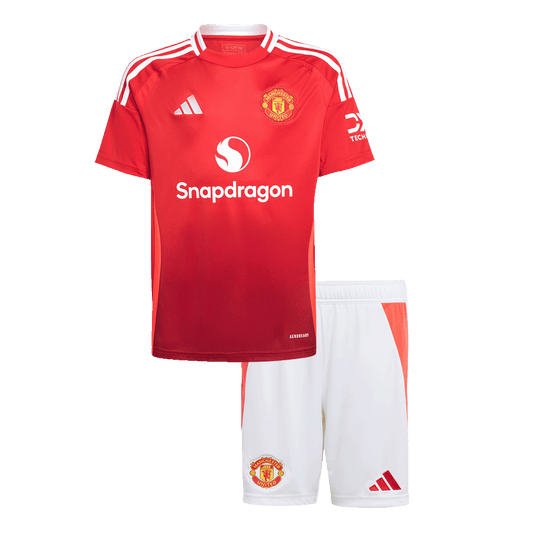 Kid's Manchester United Home Football Shirt (Shirt+Shorts) 2024/25 Football Kit UK