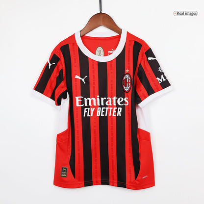 Kids AC Milan Home Soccer Jersey Kit (Jersey+Shorts) 2024/25