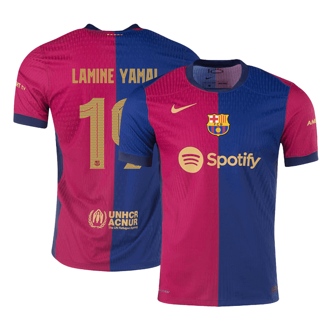 LAMINE YAMAL #19 Barcelona Hazai Autentikus Foci Mez 2024/25 - UCL