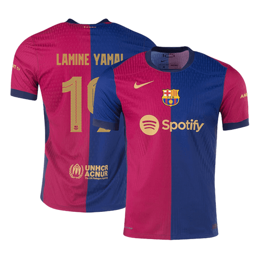 LAMINE YAMAL #19 Barcelona Hazai Autentikus Foci Mez 2024/25 - UCL