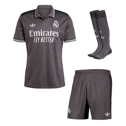 Men's Real Madrid Third Away Football Shirt Kit (Shirt+Shorts+Socks) 2024/25 Football Kit UK