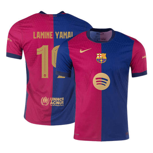 LAMINE YAMAL #19 Barcelona Hazai Autentikus Foci Mez 2024/25 - UCL Spotify Logó Szöveg Nélkül