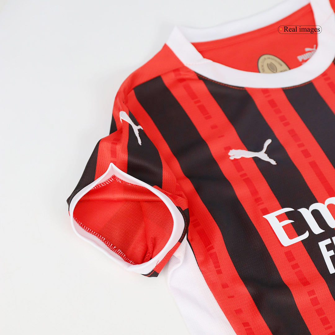 Kids AC Milan Home Soccer Jersey Kit (Jersey+Shorts) 2024/25