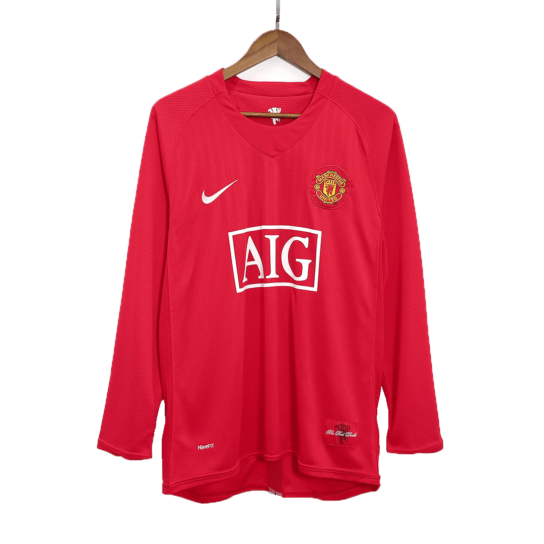 Retro 2007/08 Manchester United hazai hosszú ujjú futballmez