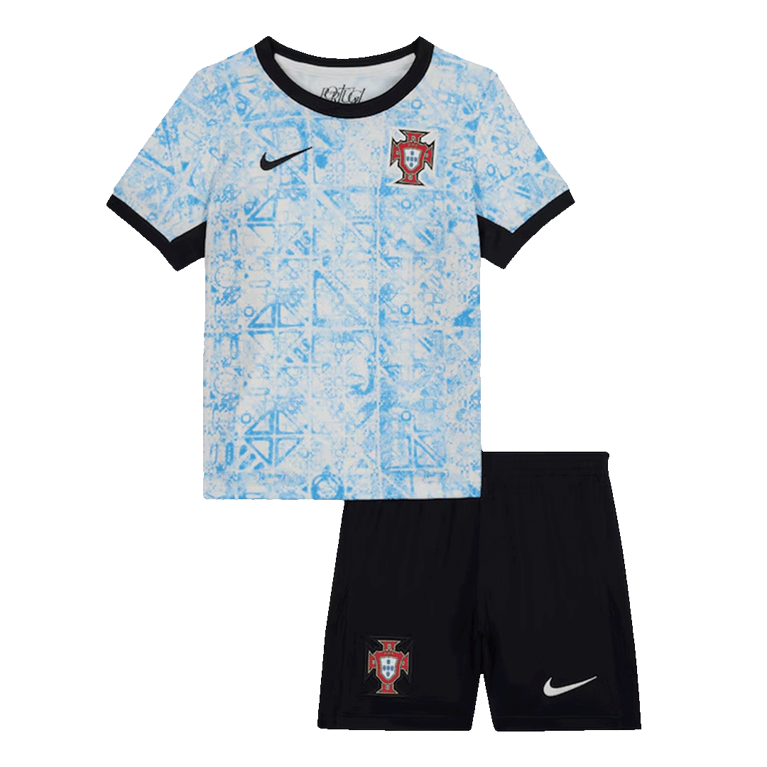 Kid's Portugal Away Soccer Jersey Kit(Jersey+Shorts) 2024 