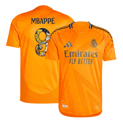 Mbappé  #9 Real Madrid Idegenbeli Autentikus Foci Mez 2024/25 - Bear Champ Betűtípus