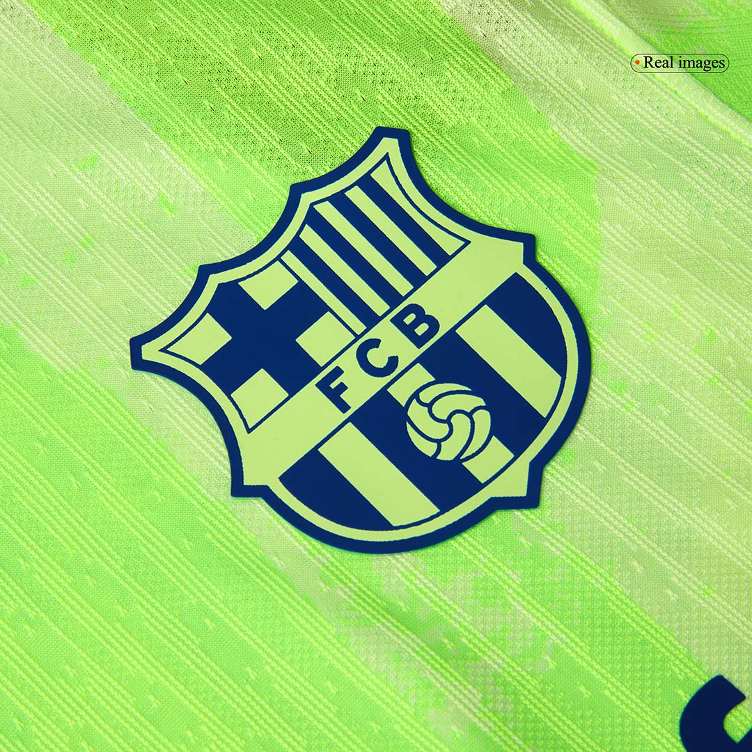 LAMINE YAMAL #19 Barcelona Third Away Authentic Soccer Jersey 2024/25- UCL¨Spotify Logo Without Text