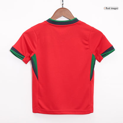 Kid's Portugal Home Soccer Jersey Kit(Jersey+Shorts) Euro 2024 